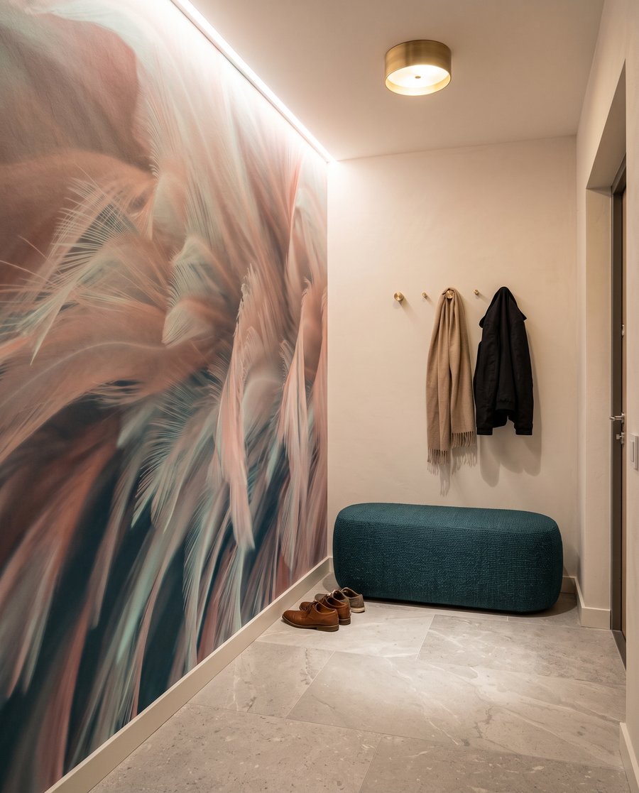 Penas rosa e turquesa — interior 5