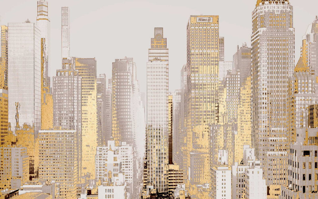 Cidade em janelas douradas — design completo