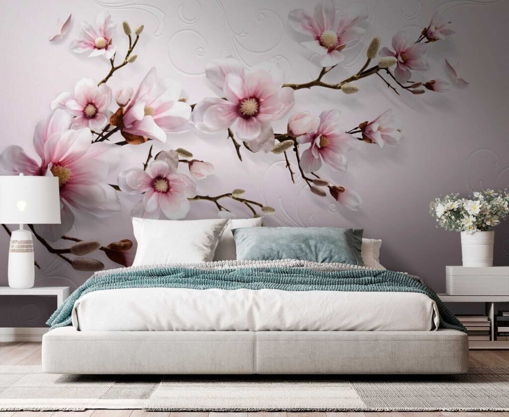 Magnólia sobre rosa delicado — interior 2