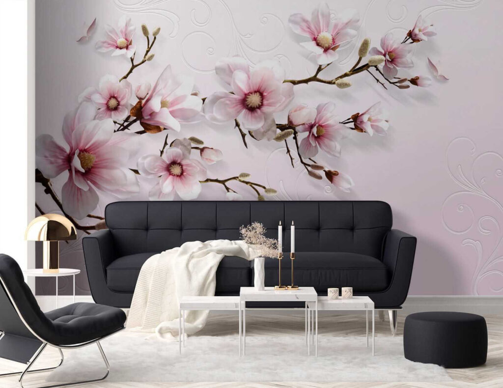 Magnólia sobre rosa delicado — interior 5