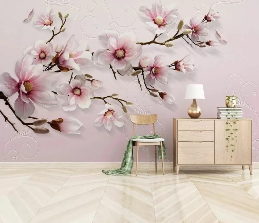 Magnólia sobre rosa delicado — interior 1