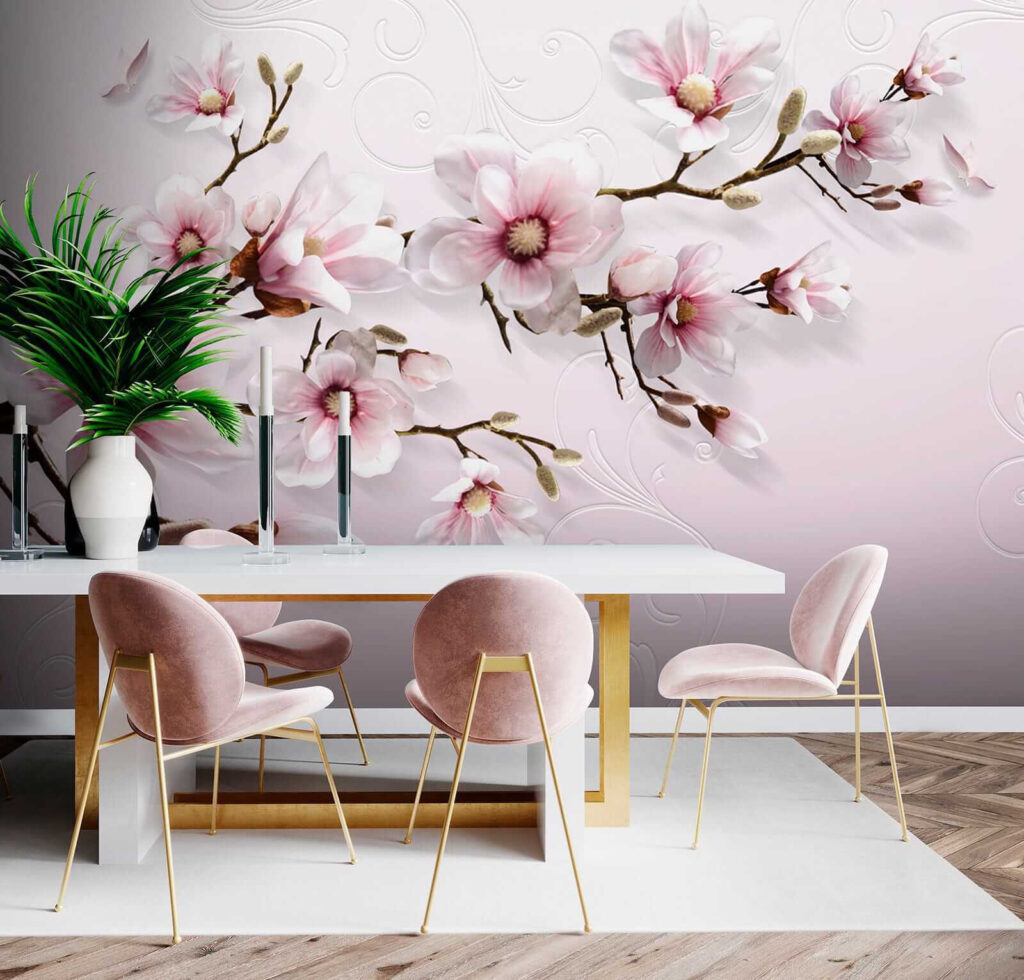 Magnólia sobre rosa delicado — interior 9