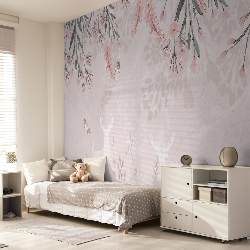 Folhas suspensas sobre rosa — interior 3