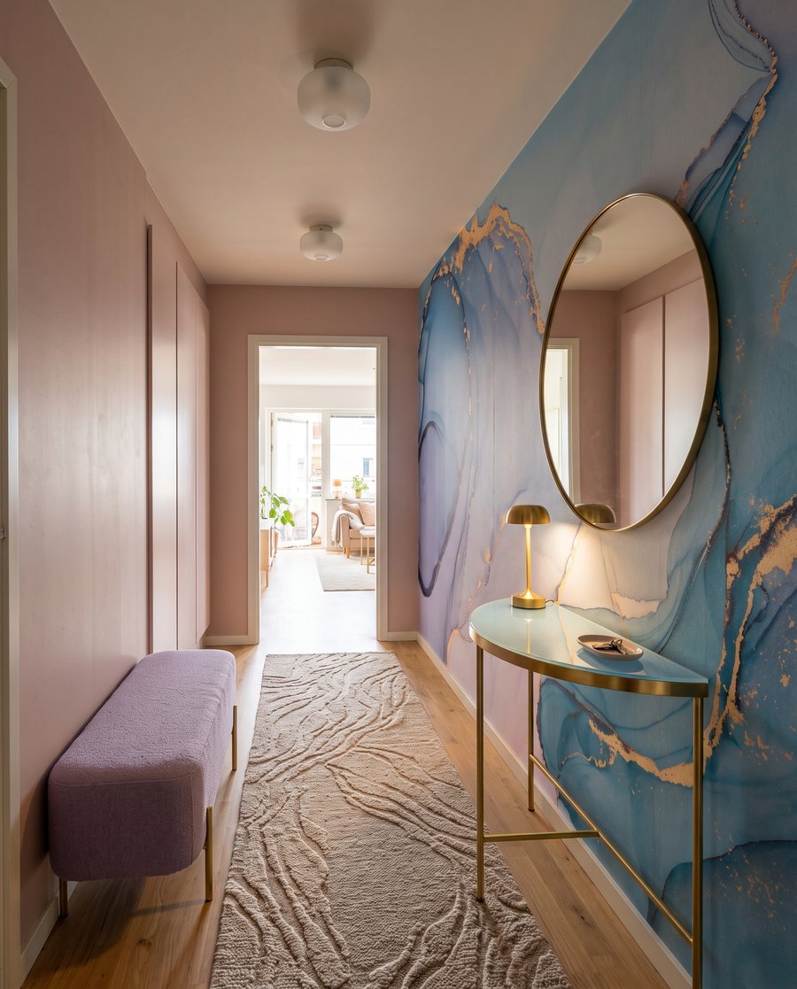 Poças azuis com dourado — interior 5