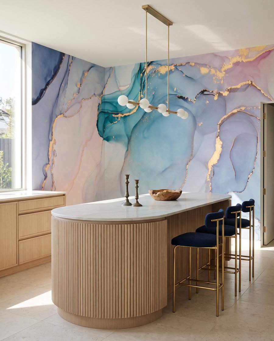 Poças azuis com dourado — interior 6