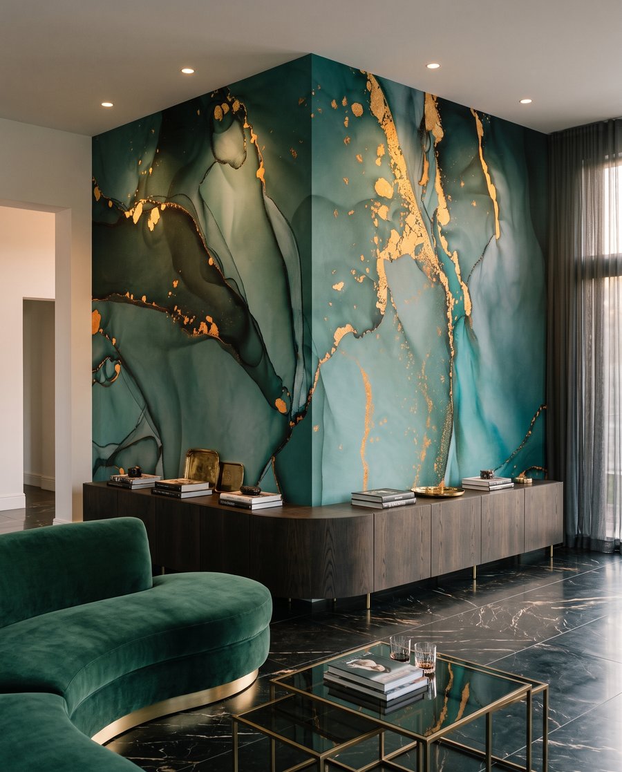 Fenda dourada em verde-escuro — interior 4