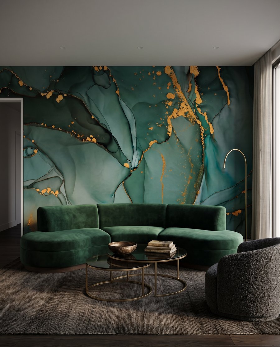 Fenda dourada em verde-escuro — interior 5