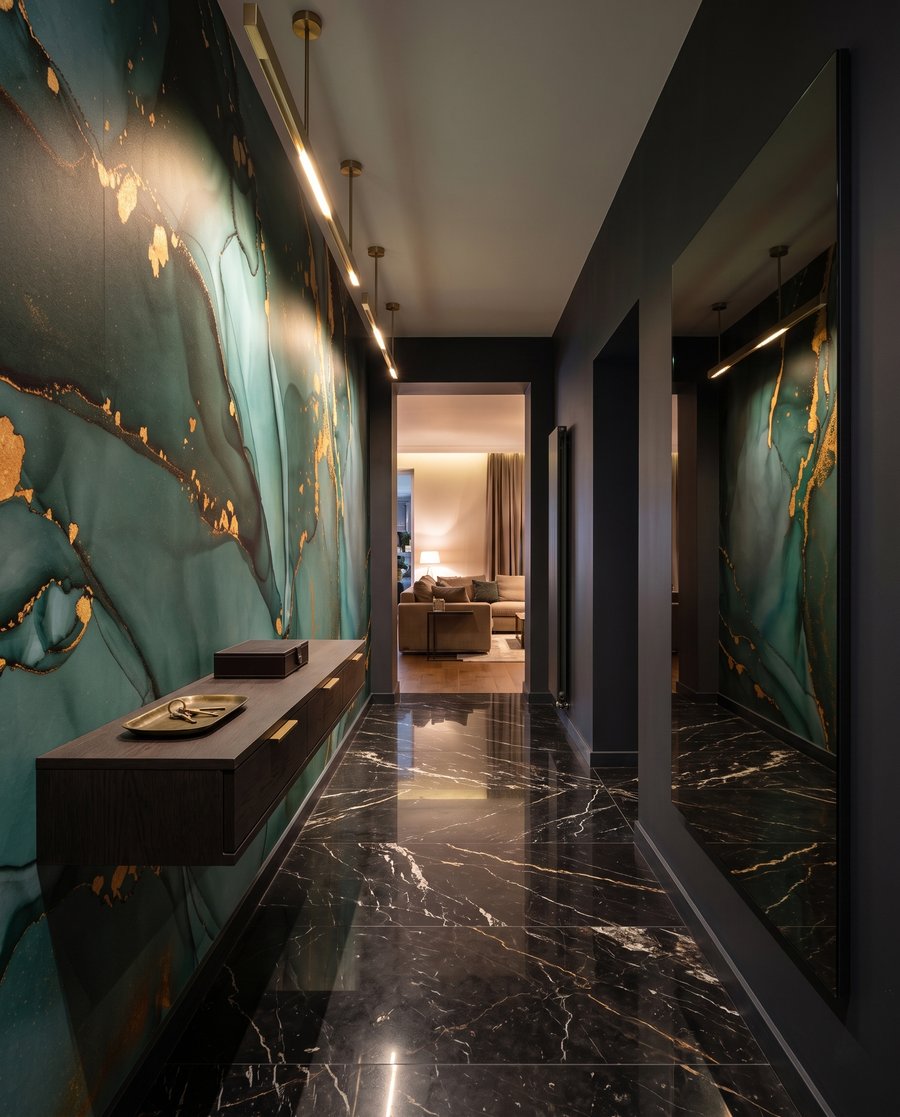 Fenda dourada em verde-escuro — interior 6