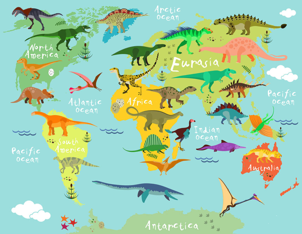 O mundo dos dinossauros — design completo