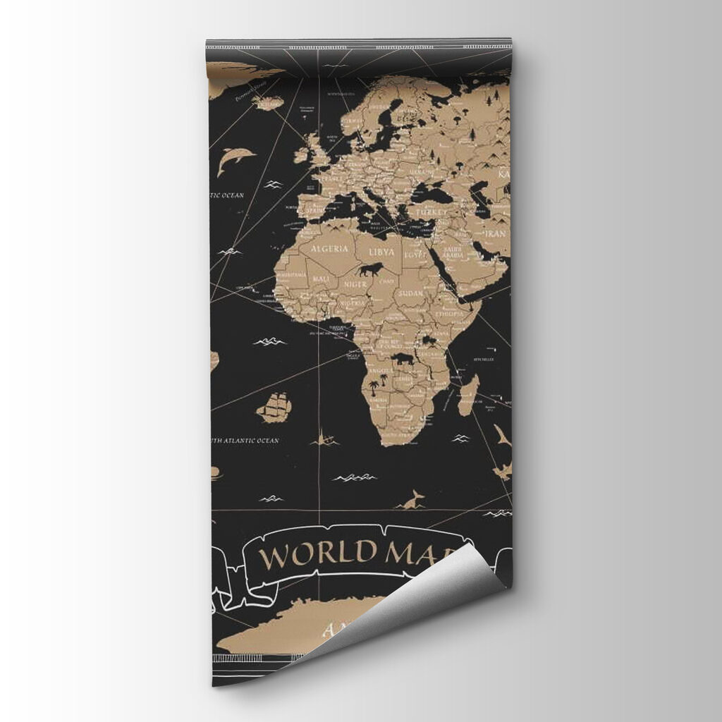 Mapa-mundo cor de areia — vista do produto