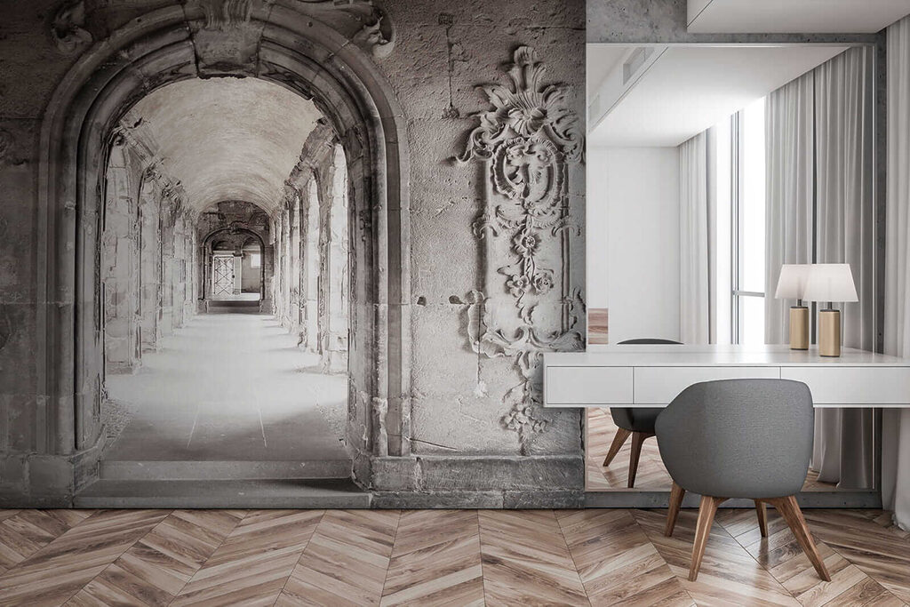Corredor antigo com arcos — interior 11