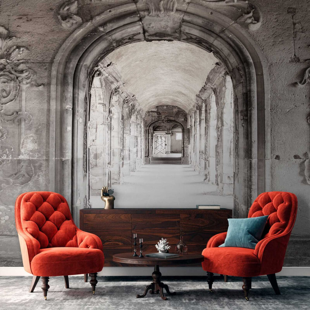 Corredor antigo com arcos — interior 5