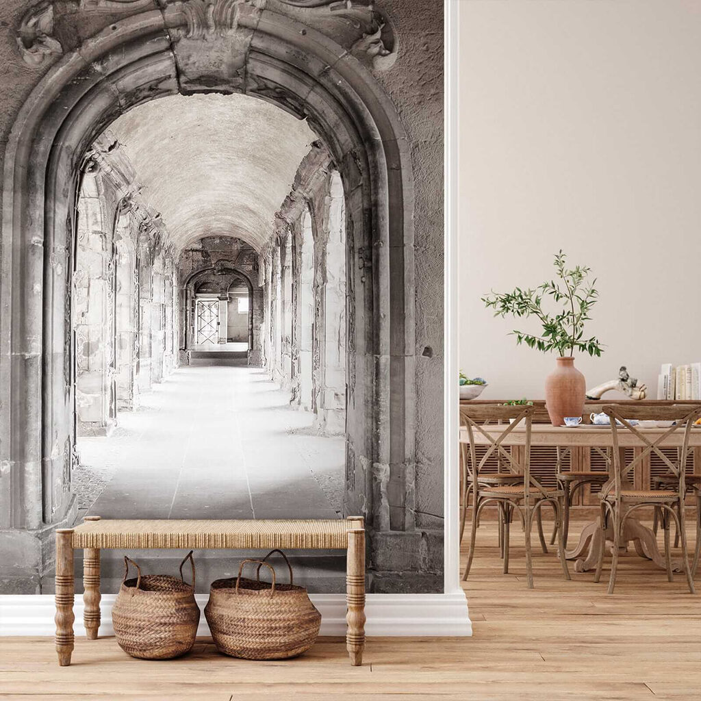 Corredor antigo com arcos — interior 12