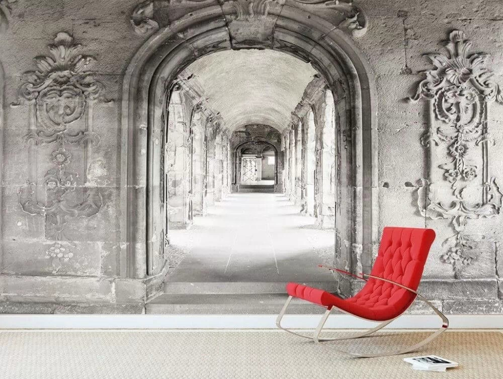 Corredor antigo com arcos — interior 1