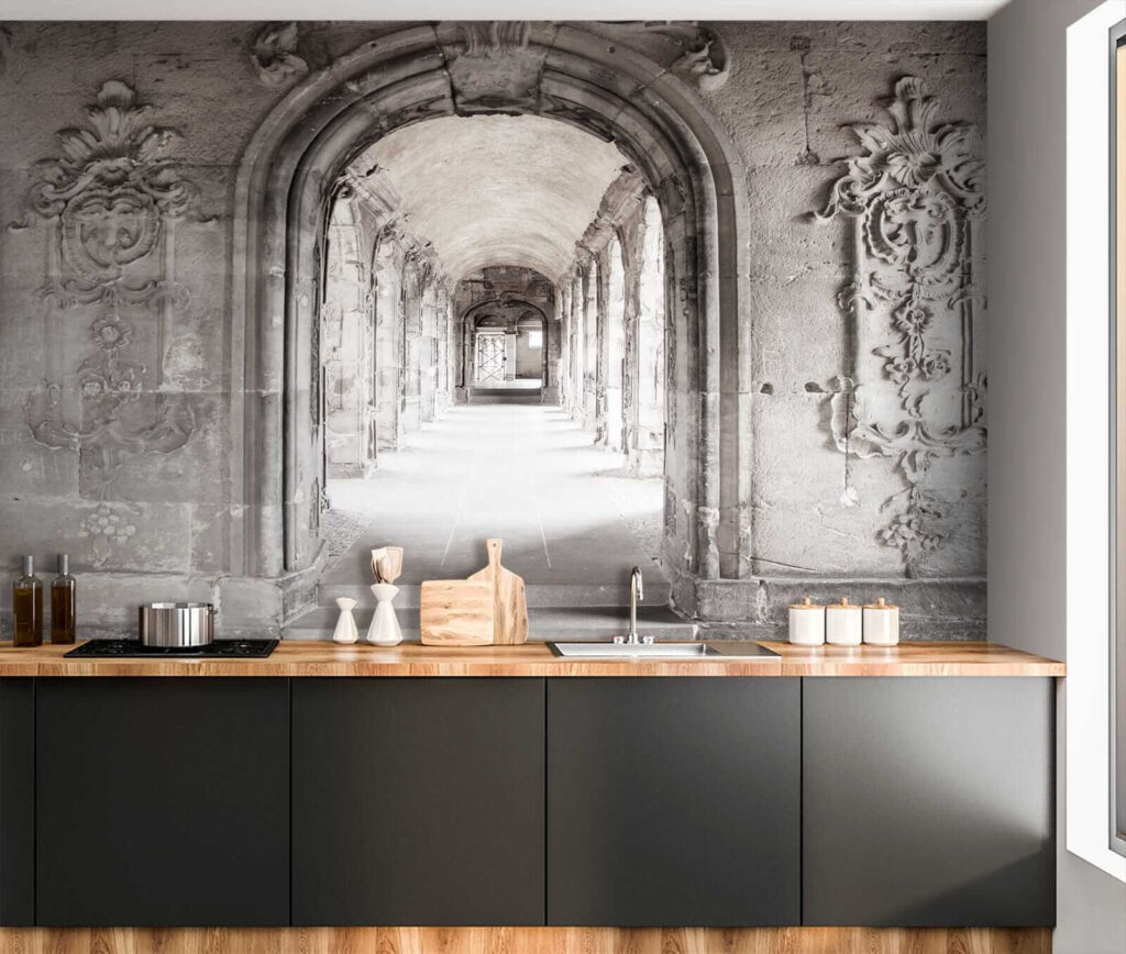 Corredor antigo com arcos — interior 10