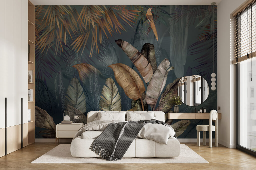 Folhas tropicais e aves — interior 6