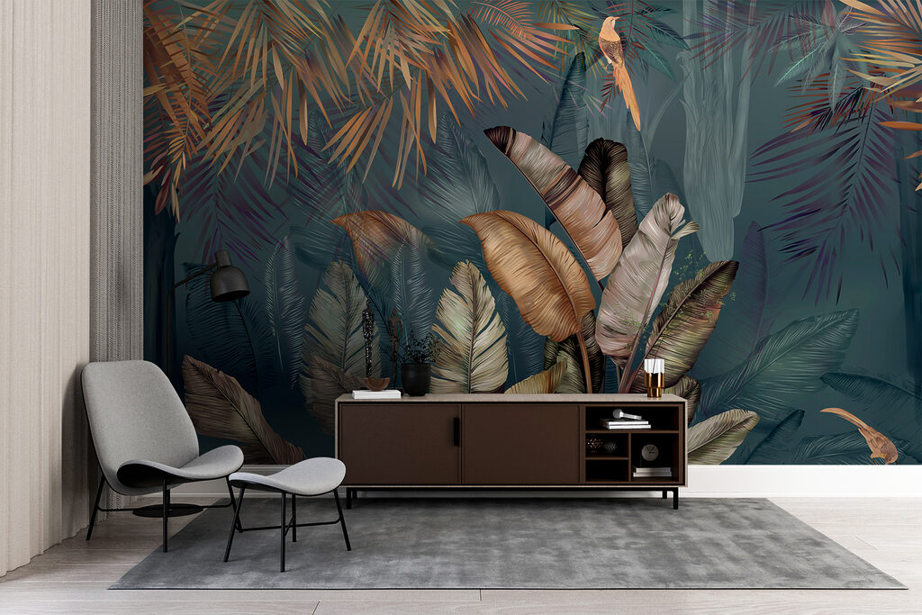 Folhas tropicais e aves — interior 8