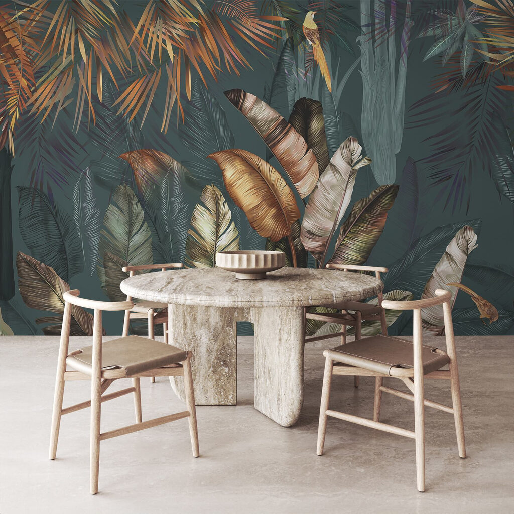 Folhas tropicais e aves — interior 9