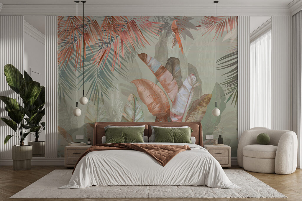 Folhas tropicais e aves — interior 5