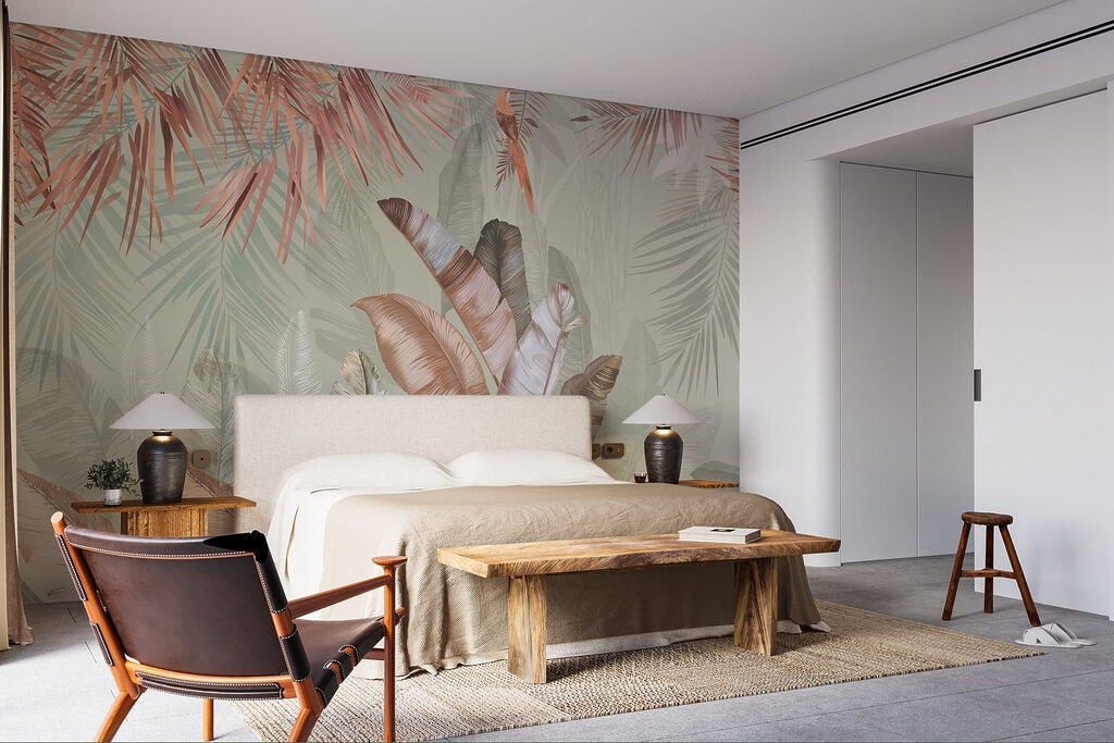 Folhas tropicais e aves — interior 6
