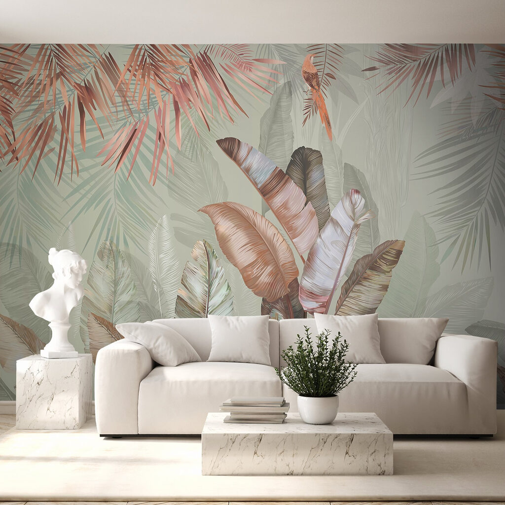 Folhas tropicais e aves — interior 8