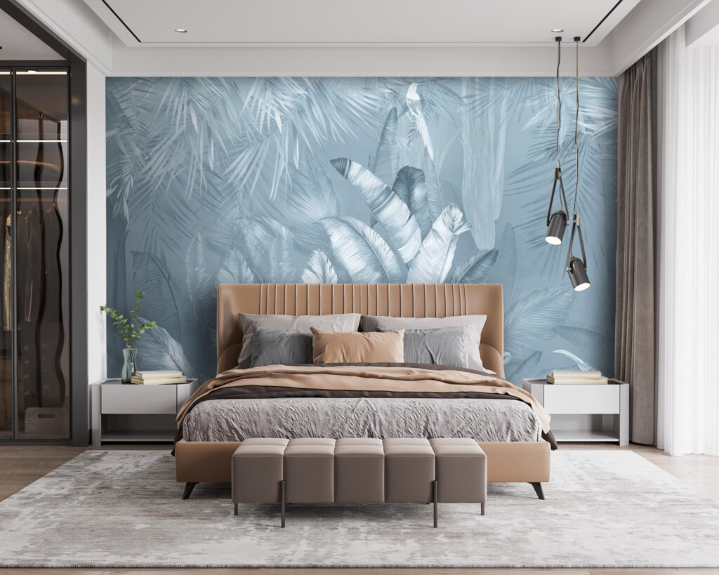 Folhas tropicais e aves — interior 2