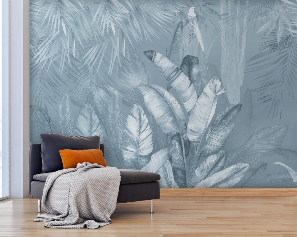 Folhas tropicais e aves — interior 3