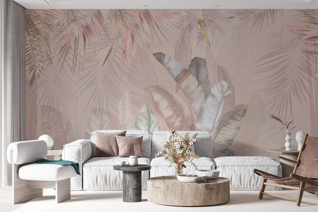 Folhas tropicais e aves — interior 6