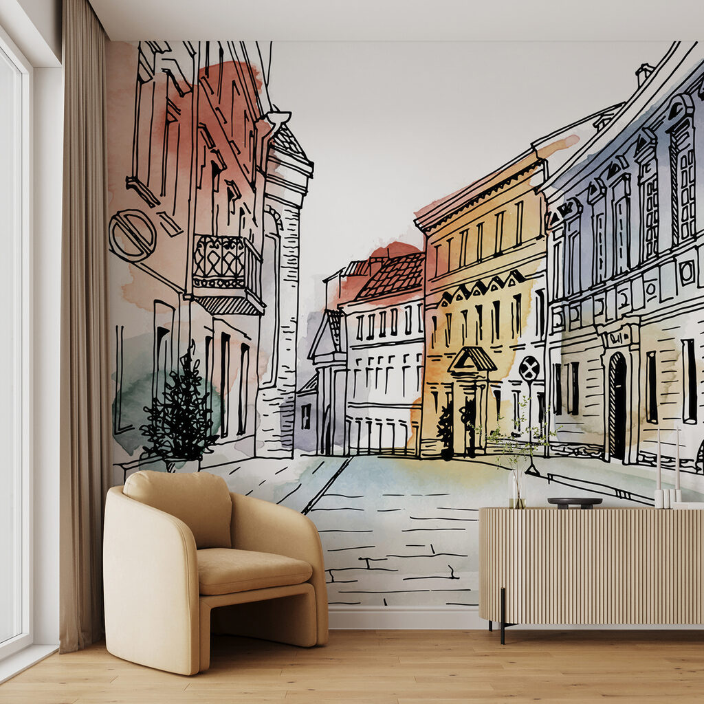 Casas pastel numa curva — interior 2