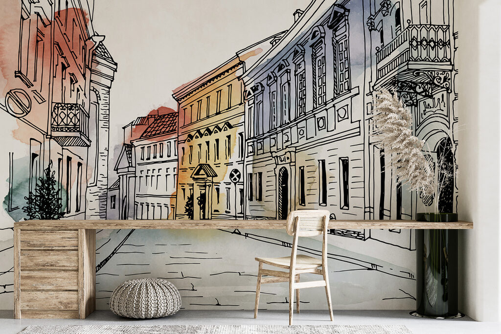 Casas pastel numa curva — interior 3
