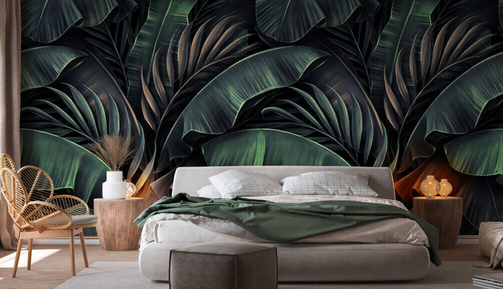 Folhas tropicais, quase pretas — interior 1