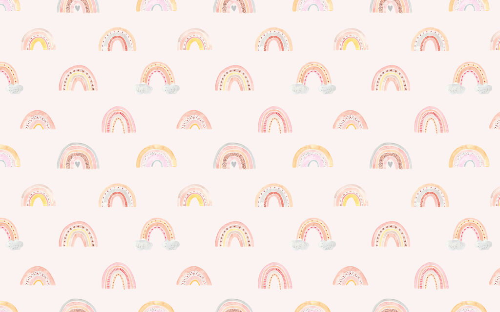 Pequenos arco-íris em rosa — design completo