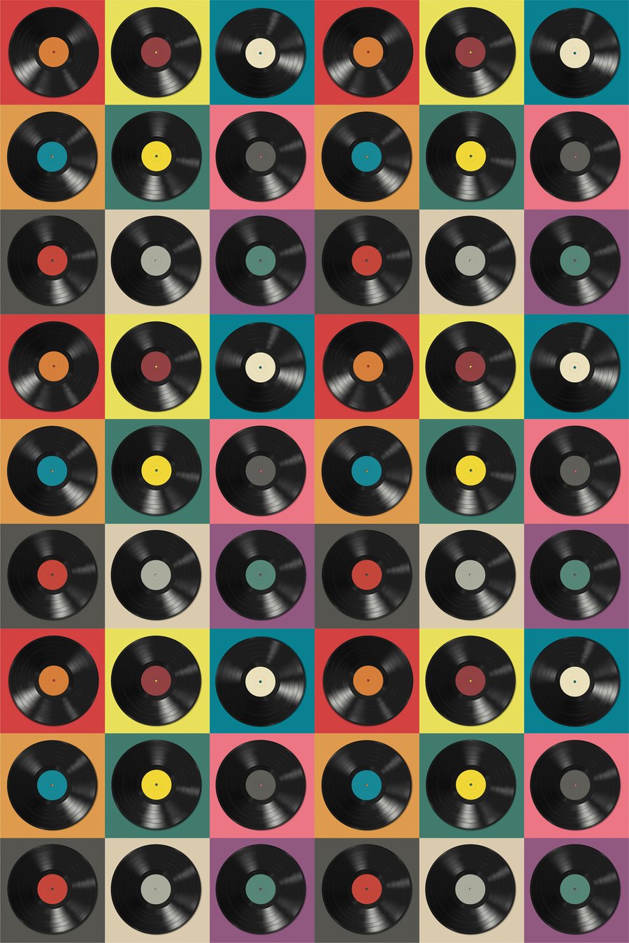 Discos de vinil coloridos — design completo