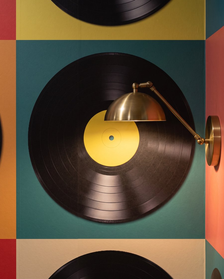 Discos de vinil coloridos — detalhe