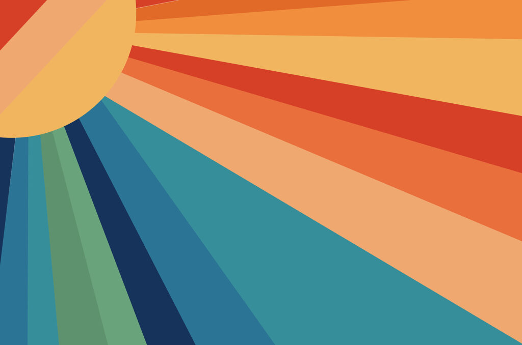 Raios de sol coloridos — design completo