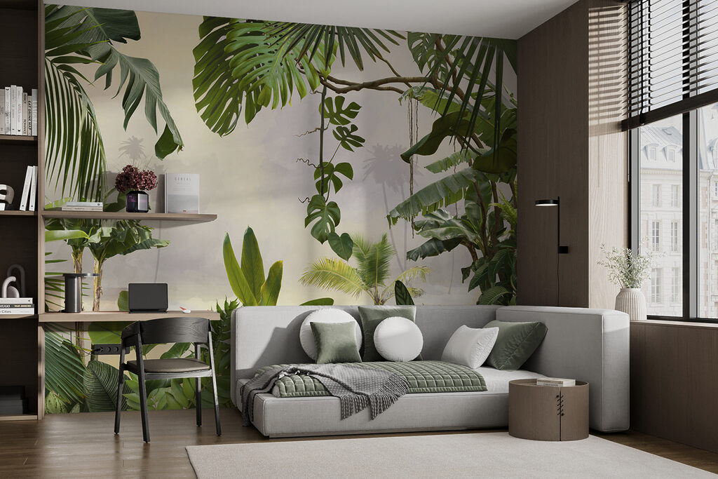 Folhas tropicais em clareira — interior 2
