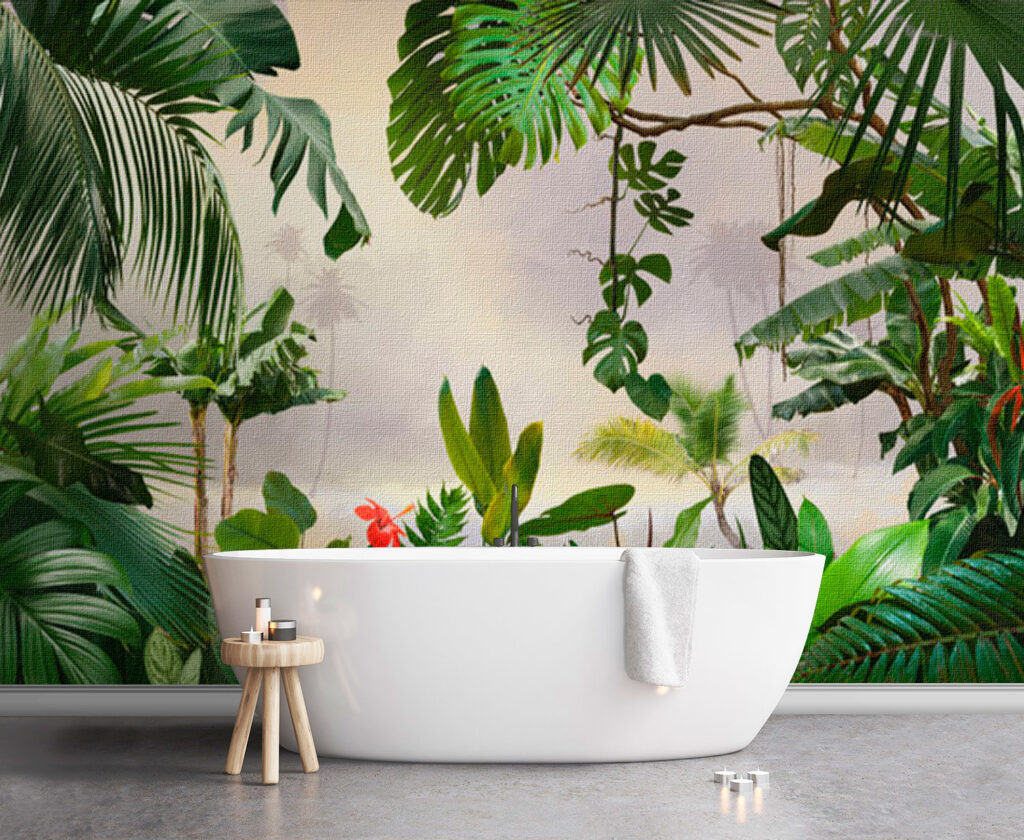 Folhas tropicais em clareira — interior 1