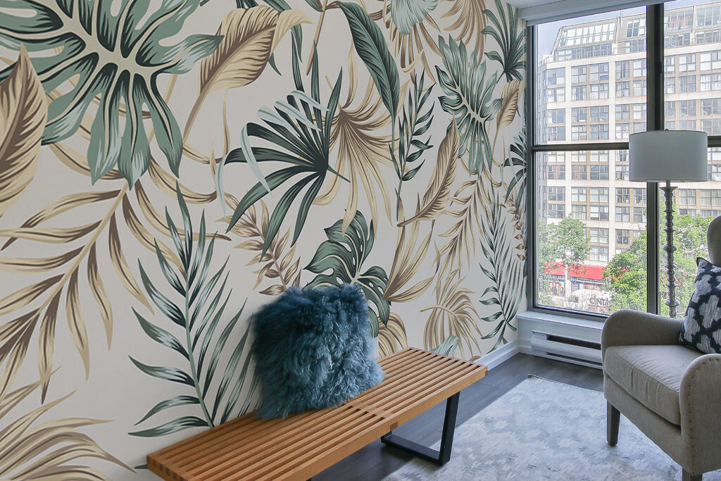 Folhas em verde suave — interior 9