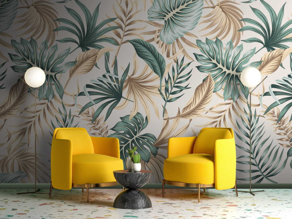 Folhas em verde suave — interior 3