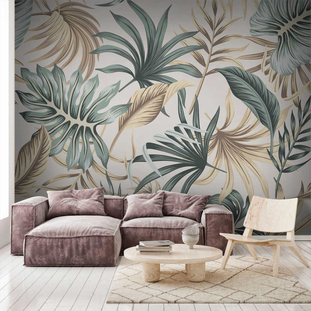 Folhas em verde suave — interior 1