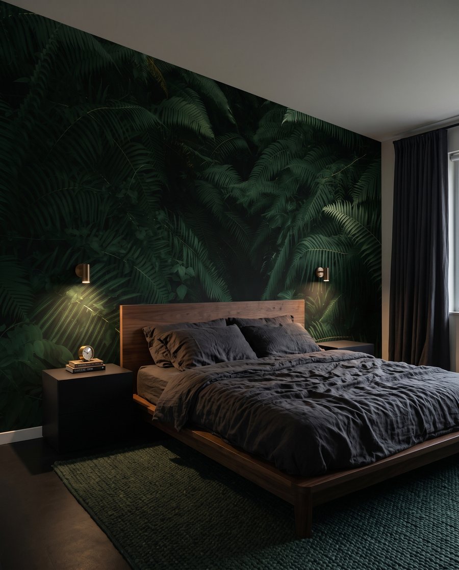 Fundo verde entre fetos — interior 2