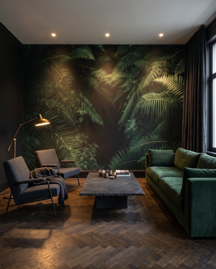 Fundo verde entre fetos — interior 3