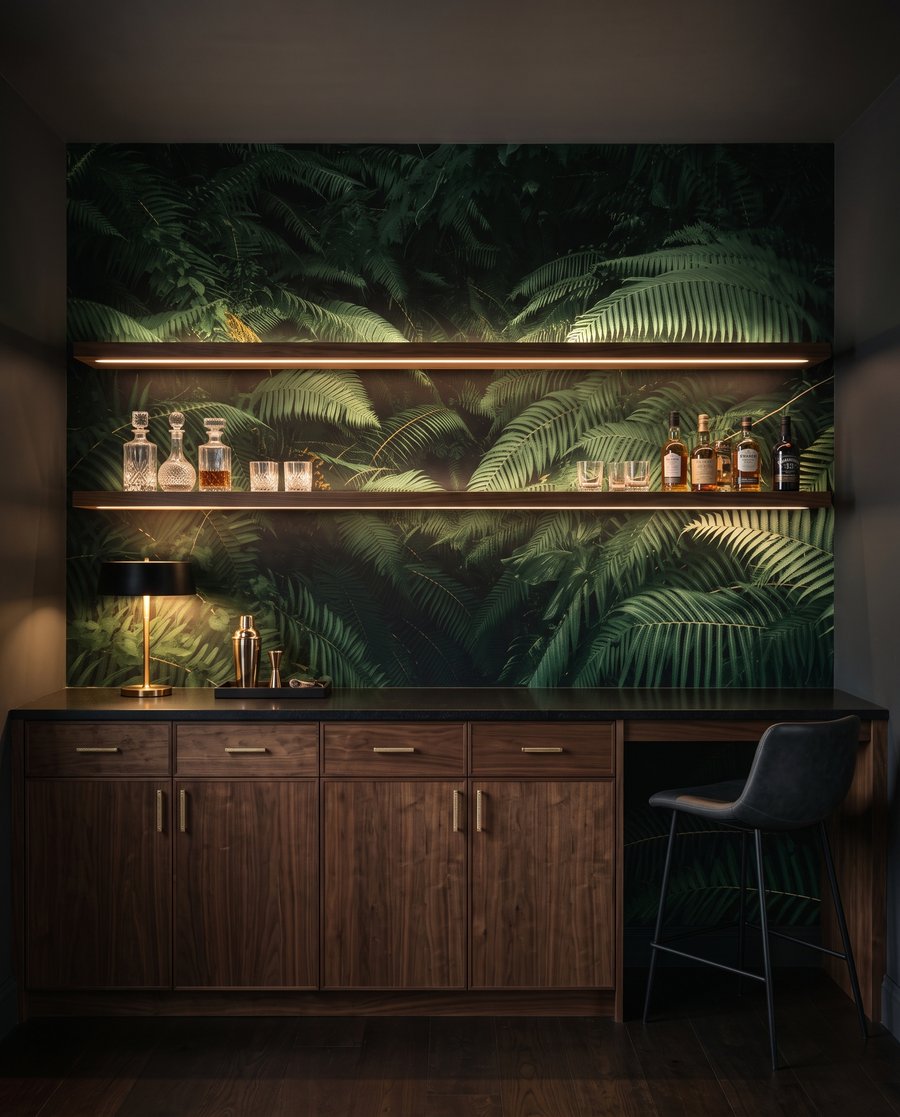 Fundo verde entre fetos — interior 4