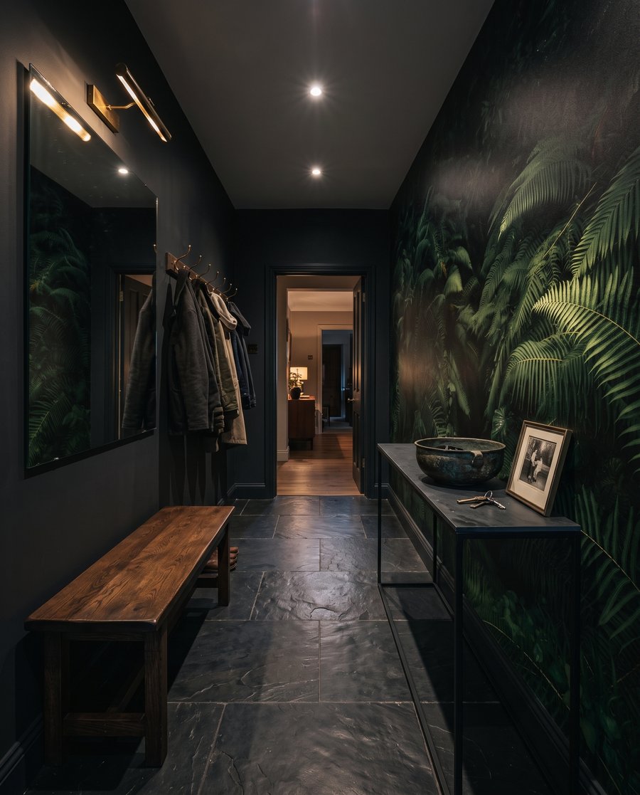 Fundo verde entre fetos — interior 5