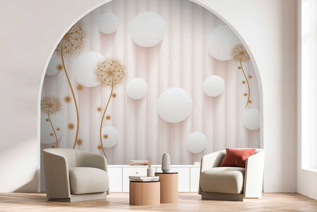 Flores brancas em faixas — interior 1