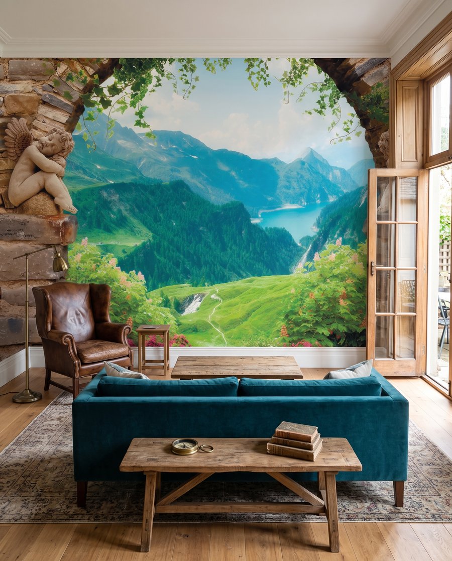 Arco sobre vale verde — interior 3