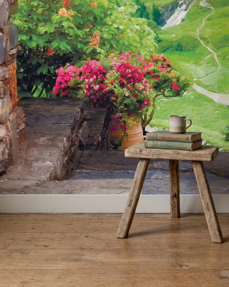 Arco sobre vale verde — detalhe
