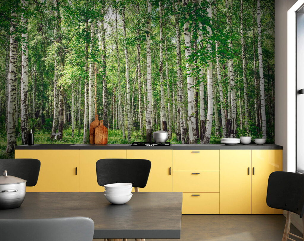Bétulas sobre relva verde — interior 9