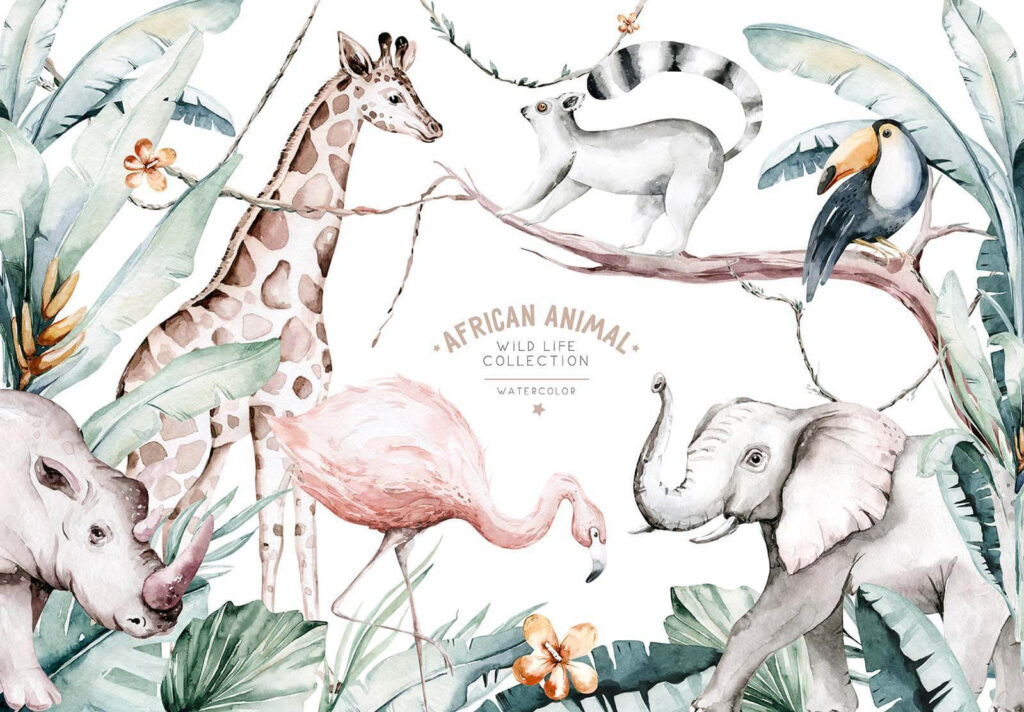 Safari entre flores — design completo