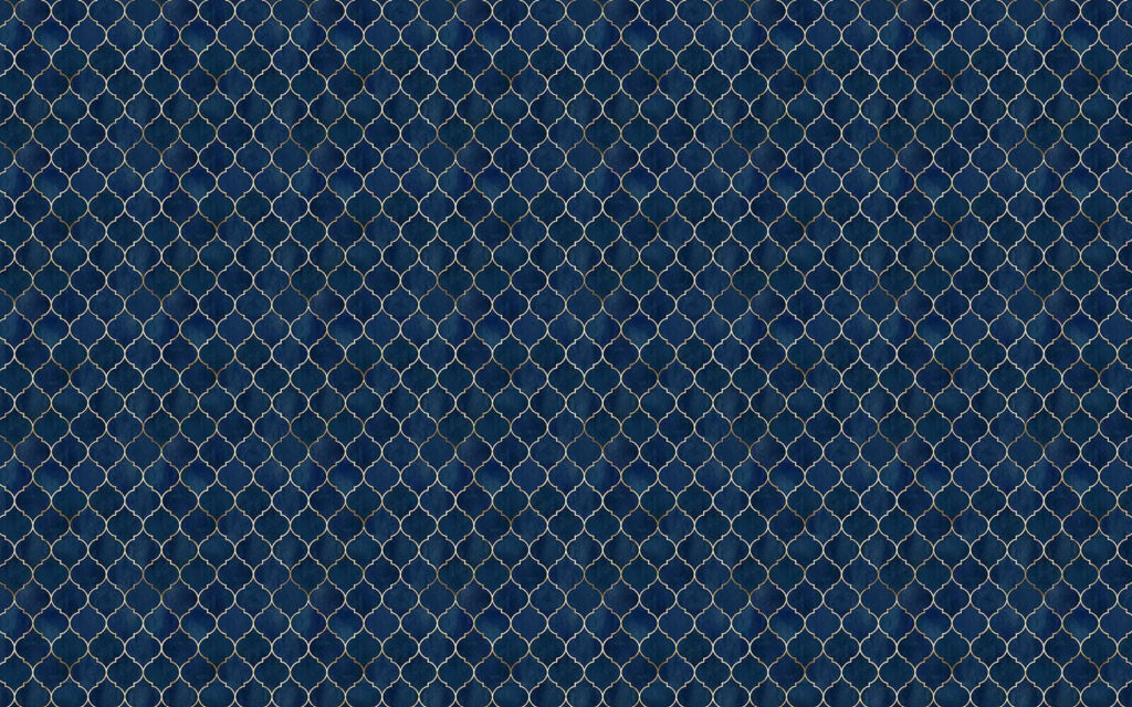 Losangos dourados em azul-escuro — design completo